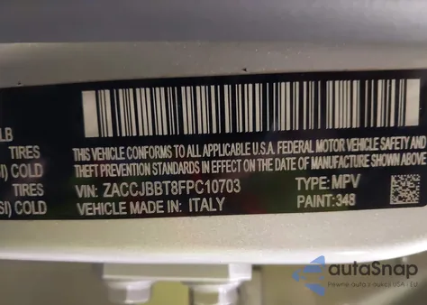 2015 Jeep Renegade Latitude z USA, uszkodzony, nr VIN ZACCJBBT8FPC10703